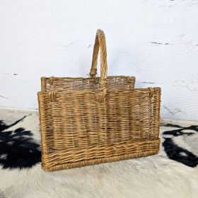 Panier porte-bûches en osier