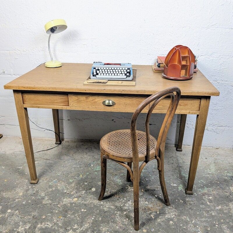 Grand bureau vintage en chêne | l'Atelier Imparfait