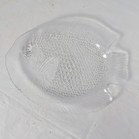 Grand plat poisson en verre...