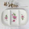 Plat 3 compartiments porcelaine églantines vintage | L'Atelier Imparfait