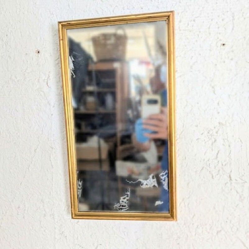 Miroir ancien doré, glace piquée | L'Atelier Imparfait
