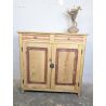 Buffet bas ancien en pin, 2 portes et 2 tiroirs | L'Atelier Imparfait