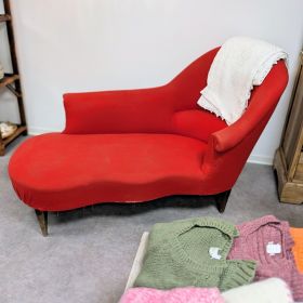 Méridienne ancienne rouge...