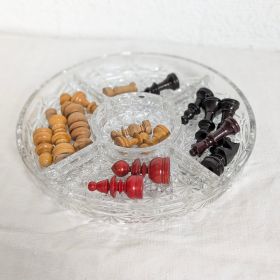 Plat apéritif rond en verre...