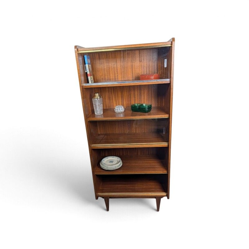 Bibliothèque vitrine vintage années 60 pieds compas | l'Atelier Imparfait