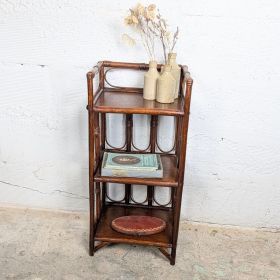 Petite étagère rotin et bois