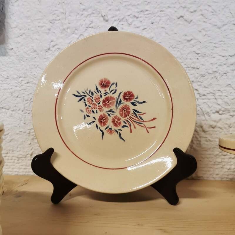 Lot Assiettes Creuses Badonviller Francine – Faïence Crème & Décor Floral