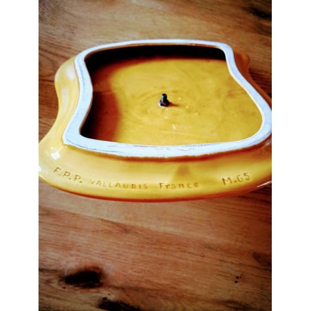 Plat à Fromage Céramique Vallauris M78 - Motif Liqueur De Fruits, Vintage